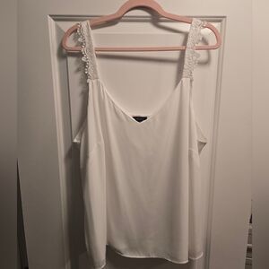 The Limited Lace Strap White Women's Tank Top